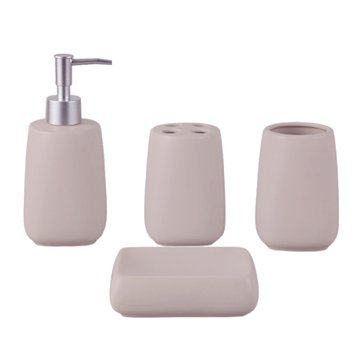 Home Basics 4-Piece Obsidian Bath Accessory Set