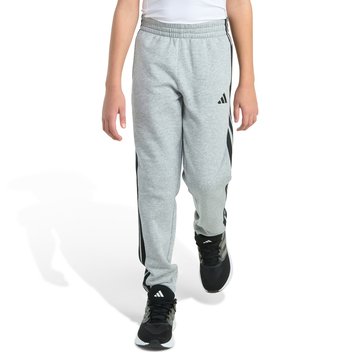 Adidas Big Boys' Essential 3 Stripe Heather Fleece Joggers