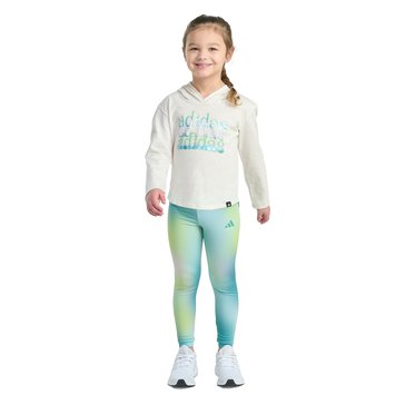 Adidas Toddler Girls' Hooded All Over Print Legging Set