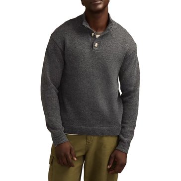 Lucky Brand Men's Button 1/4 Mock Neck Sweater