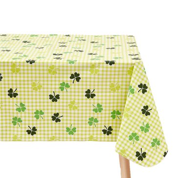 Seasons Gingham Clover Peva Tablecloth