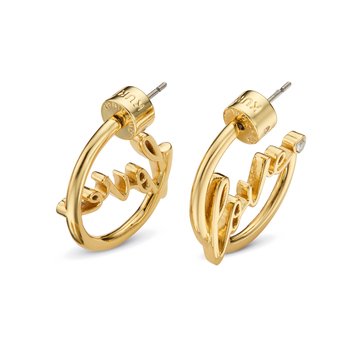 Kurt Geiger Love Script Small Hoop Earrings
