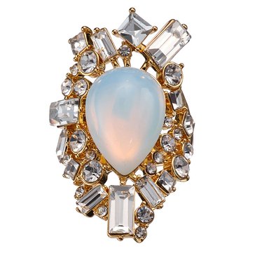 Kurt Geiger Multi Baguette Stone Cocktail Ring