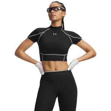 Under Armour Women's Heatgear Elite Crop Mock Tee
