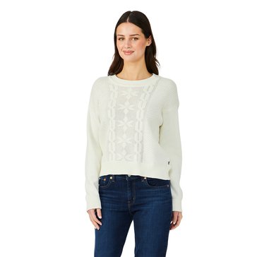 Nautica Women's Snowflake Cable Crewneck Sweater