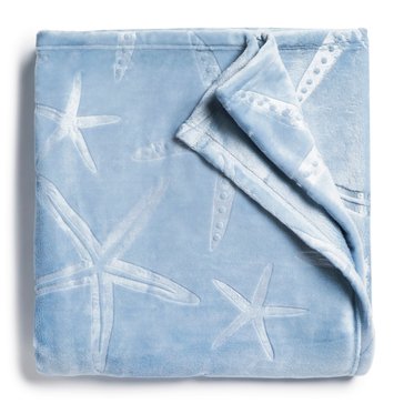 Harbor Home Embossed Starfish Coastal Throw