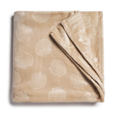 Harbor Home Embossed Scallop Coastal Throw
