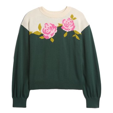 Gap Big Girls' Floral Crewneck Sweater