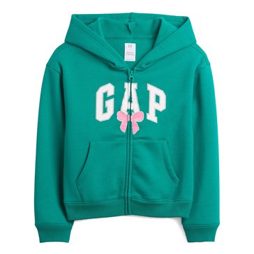 Gap Big Girls' Fleece Bow Logo Zip Front Hoodie