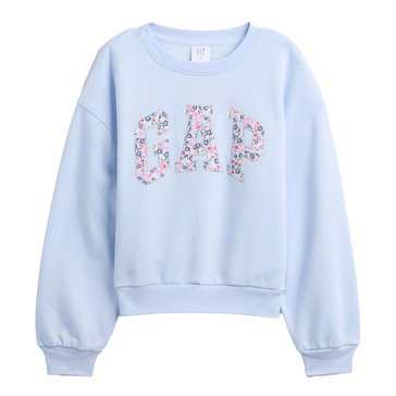 Gap Big Girls' Floral Logo Crew Neck Sweatshirt