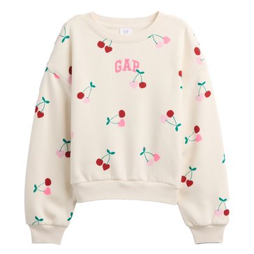 Gap Big Girls' Cherries Logo Crew Neck Sweatshirt