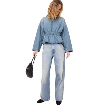 Banana Republic Women's Cinch Waist Back Button Top