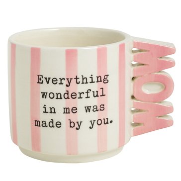 Mud Pie Wonderful Mom Word Handle Mug