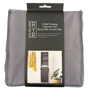 Rethink Your Room 3-Shelf Hanging Organizer with Laundry Bag