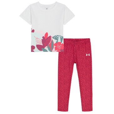 Under Armour Toddler Girls' Printed Short Sleeve Legging Set