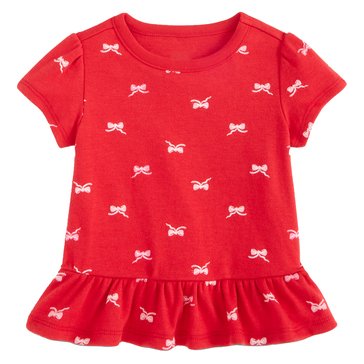 Wanderling Baby Girls' Short Sleeve Jersey Bows Tee