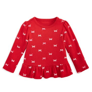 Wanderling Baby Girls' Long Sleeve Fun Bows Jersey Tee