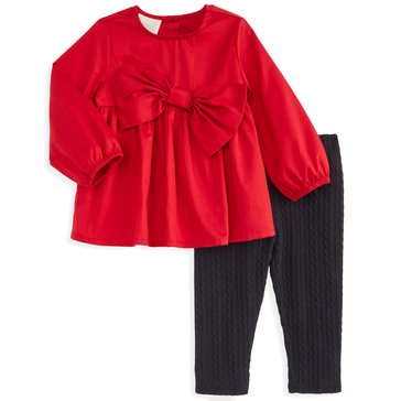Wanderling Baby Girls' Long Sleeve Big Bow Set