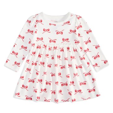 Wanderling Baby Girls' Long Sleeve Happy Bows Dress
