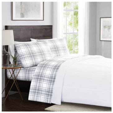 London Fog Gray Plaid Sheet Set