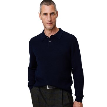 Banana Republic Men's Merino Texture Long Sleeve Polo