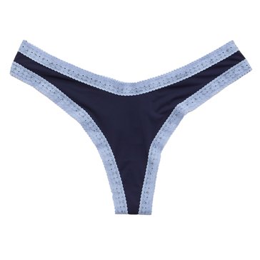Aerie Women's SMOOTHEZ Microfiber Lace Thong Underwear