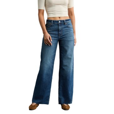 AE Women's Dreamy Drapey Stretch Super High-Waisted Baggy Wide-Leg Jean