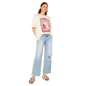 Roxy Women's The Barrel Boyfriend Graphic Oversized Tee