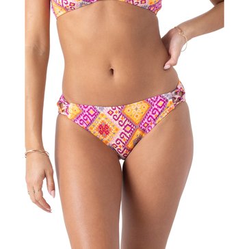 Roxy Women's La Palma Hipster Fixed Lace Up Full Bikini Bottom