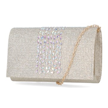 Jessica McClintock Waverly Center Stone Glitzy Front Flap With Wrist Strap