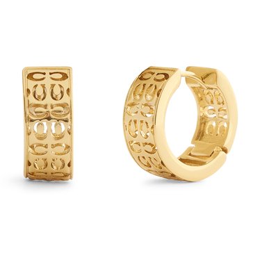 Coach Quilted Cut Out Huggie Earrings