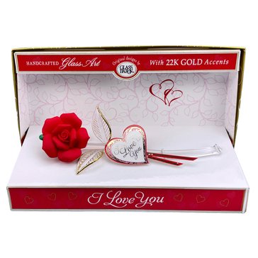 Glass Baron I Always Love You Glass Rose Keepsake