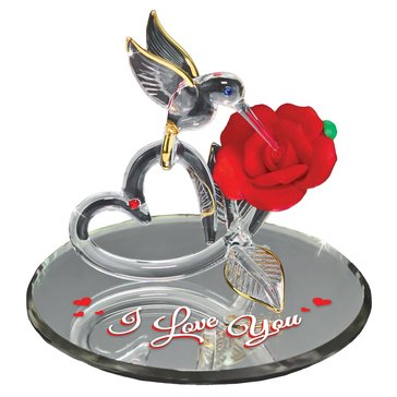 Glass Baron Hummingbird of Love Glass Figurine