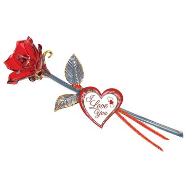 Glass Baron I Love You Glass Rose