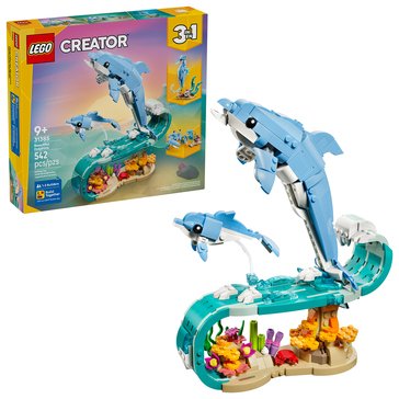 LEGO Creator 3 in 1 Sea Animals: Beautiful Dolphins Builiding Set (31385)