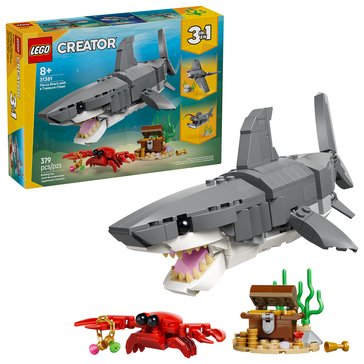 LEGO Creator 3 in 1 Fierce Shark with a Treasure Chest Building Set (31381)