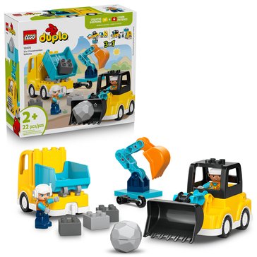 LEGO DUPLO 3 in 1 Construction Vehicles Building Set (10475)