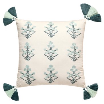 Spartina Mystic Moss Square Embroidered Pillow