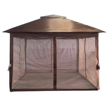 Harbor Home 11-Foot Pagoda Gazebo with Mesh Curtains