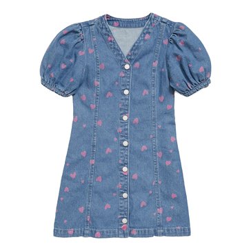 Old Navy Big Girls' Embroidered Hearts Denim Dress