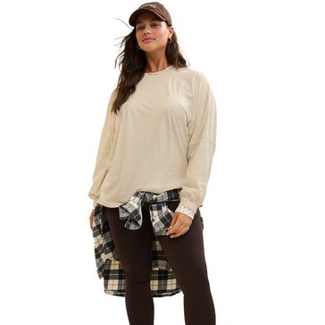 Aerie Women's Cozy Long Sleeve Oversized Boyfriend T-Shirt