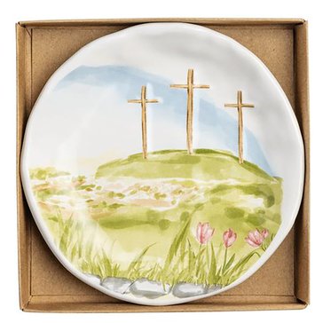 Mud Pie Cross Scene Trinket Dish