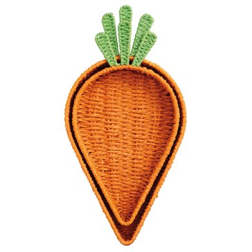 Mud Pie Woven Carrot Tray, Set of 2