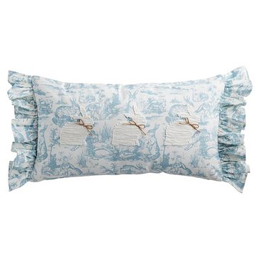 Mud Pie Toile Bunny Lumbar Pillow