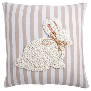 Mud Pie Embroidered Easter Bunny Square Pillow