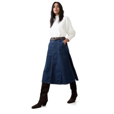 Banana Republic Women's Midi Denim Flared Skirt