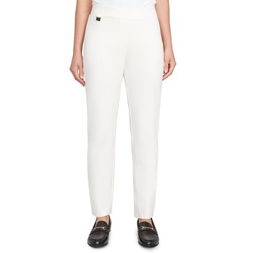 Emaline Women's Solid Ponte Pull On Ankle Pants