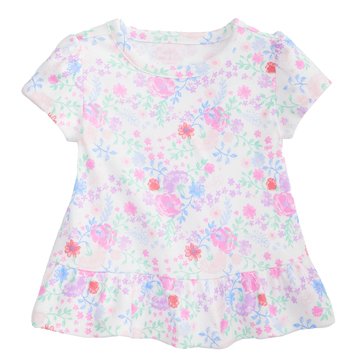 Wanderling Baby Girls' Short Sleeve Country Floral Top