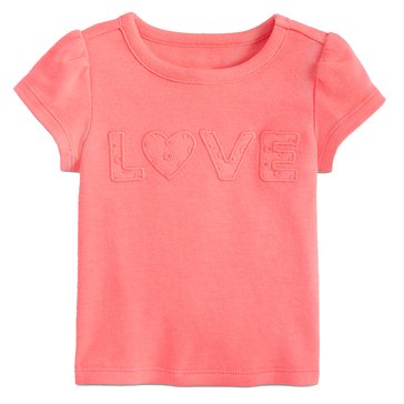 Wanderling Baby Girls' Short Sleeve Love Top