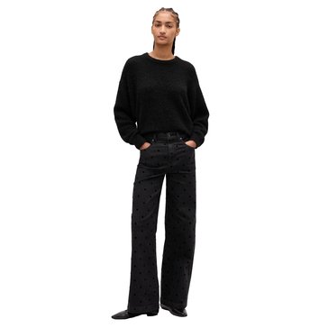 Gap Women's Stride High Rise Black Flocked Jeans